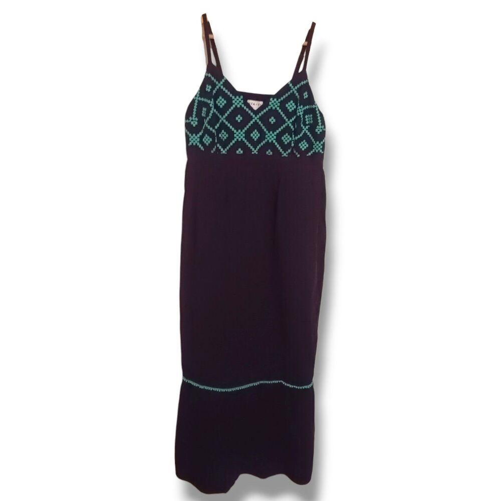 Ava & Viv Embroidered Bodice Maxi Dress-Size X/US 14-Tiered-Adj Straps-Pockets - Picture 2 of 8